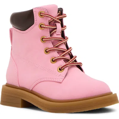 Steve Madden Kids' Tjumble Lace-up Bootie In Pink