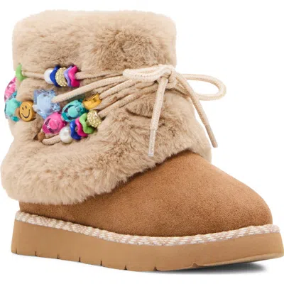 Steve Madden Babies'  Kids' Tstarly Faux Fur Boot In Brown