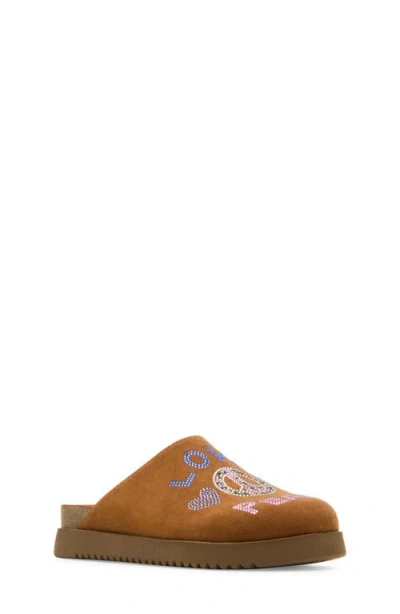 Steve Madden Kids' Vesper Rhinestone Slide In Brown