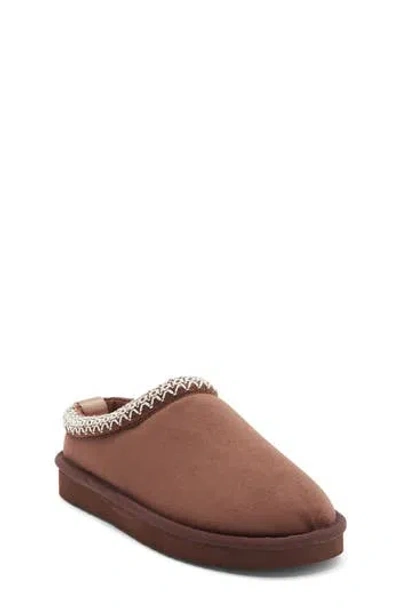 Steve Madden Kids'jordy Faux Shearling Lined Slipper In Brown