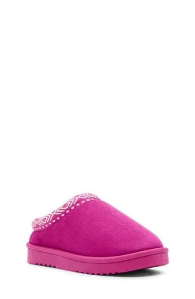 Steve Madden Kids'jordy Faux Shearling Lined Slipper In Pink