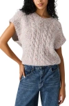 Steve Madden Kieva Cable Stitch Short Sleeve Sweater In Brown