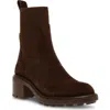 Steve Madden Kiley Platform Bootie In Brown Sued