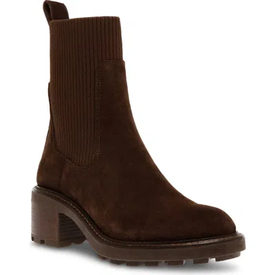 Steve Madden Kiley Platform Bootie In Brown Sued