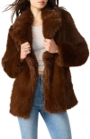 Steve Madden Kindra Faux Fur Coat In Brown