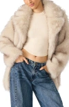 Steve Madden Kindra Faux Fur Coat In Neutral