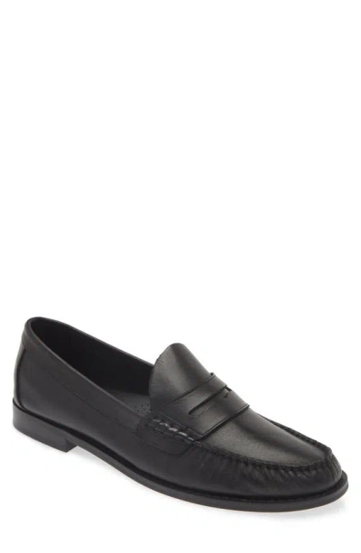 Steve Madden Kingston Penny Loafer In Black Leather