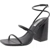 Steve Madden Kinsley Womens Strappy Faux Leather Block Heel In Black