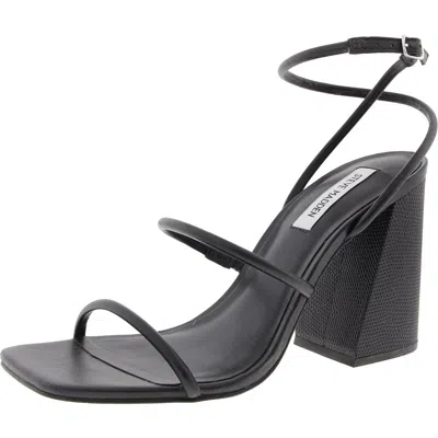 Steve Madden Kinsley Womens Strappy Faux Leather Block Heel In Black