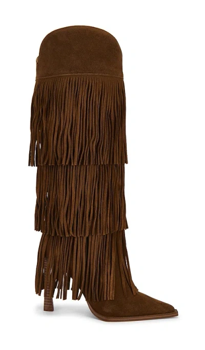 Steve Madden Kinzee Fringe Boots In Blue