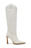 Steve Madden Kinzee Pointed Toe Western Boot In White