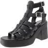 Steve Madden Kiona Womens Buckle Leather Ankle Strap In Black