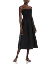Steve Madden Kit Smocked Poplin Midi Dress In Black