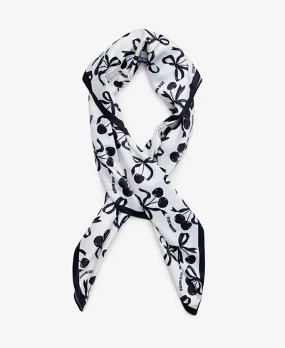Steve Madden Kitchy Cherries Print Bow Scarf In White