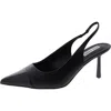 Steve Madden Kling Womens Leather Pointed Toe Slingback Heels In Black