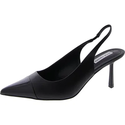 Steve Madden Kling Womens Leather Pointed Toe Slingback Heels In Black