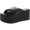 Steve Madden Kody Womens Criss-cross Leather Platform Sandals In Black