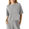 Steve Madden Kori Elbow Sleeve Crewneck Sweater In Gray