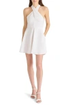 Steve Madden Kosta Crossover Linen Blend Minidress In White