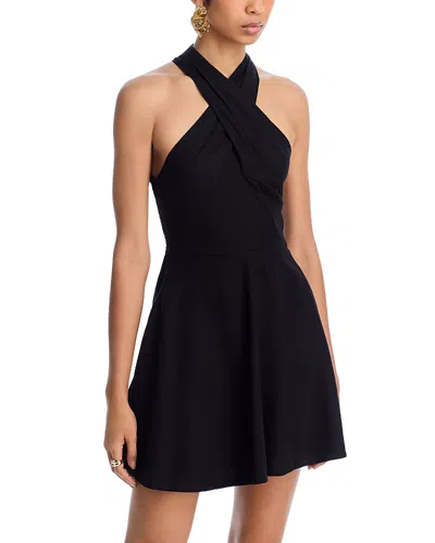 Steve Madden Kosta Crossover Linen Blend Minidress In Black