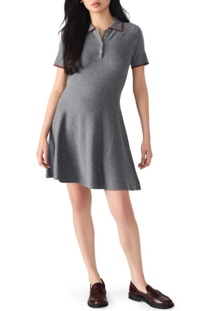 Steve Madden Kristin Polo Sweater Dress In Gray