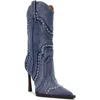 Steve Madden Kylar Studded Western Boot In Blue