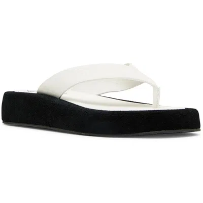 Steve Madden Kylen Womens Contrast Trim Leather Flatform Sandals