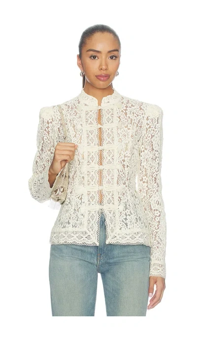 Steve Madden Lace Aberdeen Top In Neutral