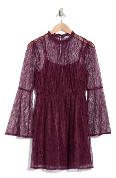 Steve Madden Lace Long Sleeve Dress In Winterbloom