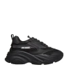 Steve Madden Possession Chunky-soled Mesh And Faux-leather Trainers In Black
