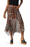 Steve Madden Lacie Snakeskin Print Midi Skirt