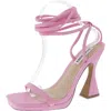 Steve Madden Lafayette Womens Strappy Square Toe Strappy Sandals In Pink