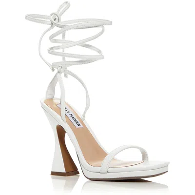 Steve Madden Lafayette Womens Strappy Square Toe Strappy Sandals In White