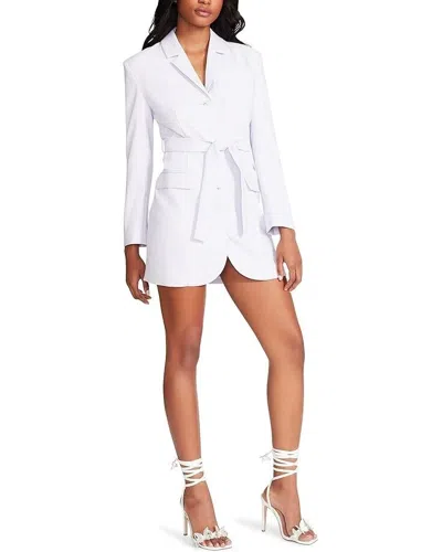 Steve Madden Laila Dress Women Light Lilac Stretch Pockets Notch Lapel Jdm654 In White