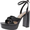 Steve Madden Lala Womens Buckle Faux Leather Platform Sandals In Black