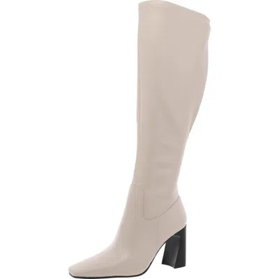 Steve Madden Lamarca Womens Zipper Leather Knee-high Boots In Beige