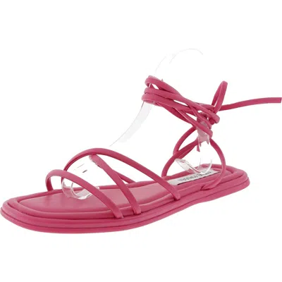 Steve Madden Lana Womens Lace-up Faux Leather Strappy Sandals In Pink