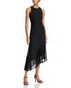 Steve Madden Laney Asymmetric Mesh Dress In Black