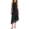 Steve Madden Laney Asymmetric Mesh Dress In Black