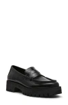 Steve Madden Langsten Platform Penny Loafer In Black