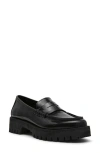 Steve Madden Langsten Platform Penny Loafer In Black Box