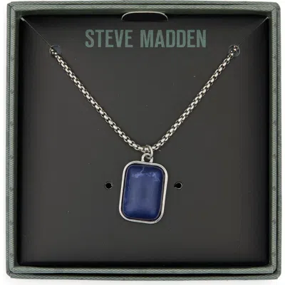 Steve Madden Lapis Pendant Necklace In Blue