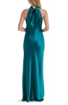 Steve Madden Lara Satin Bias Cut Maxi Dress In Blue