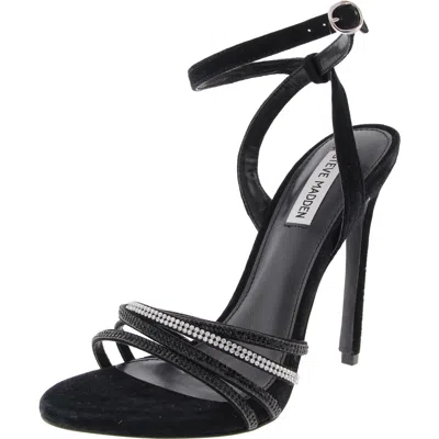 Steve Madden Lara Womens Embellished Faux Suede Heels In Black