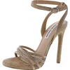 Steve Madden Lara Womens Embellished Faux Suede Heels In White