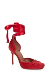 Steve Madden Women's Larina Lace-up High-heel Ballet Pumps In Red