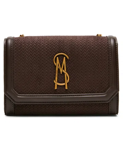 Steve Madden Larisaw Rivet Logo Mini Crossbody Handbag In Brown