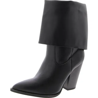 Steve Madden Lark Womens Faux Leather Pointed Toe Ankle Boots In Black
