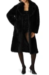Steve Madden Larkin Faux Fur Coat In Black