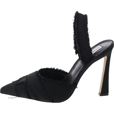 Steve Madden Larysa Womens Adjustable Satin Slingback Heels In Black